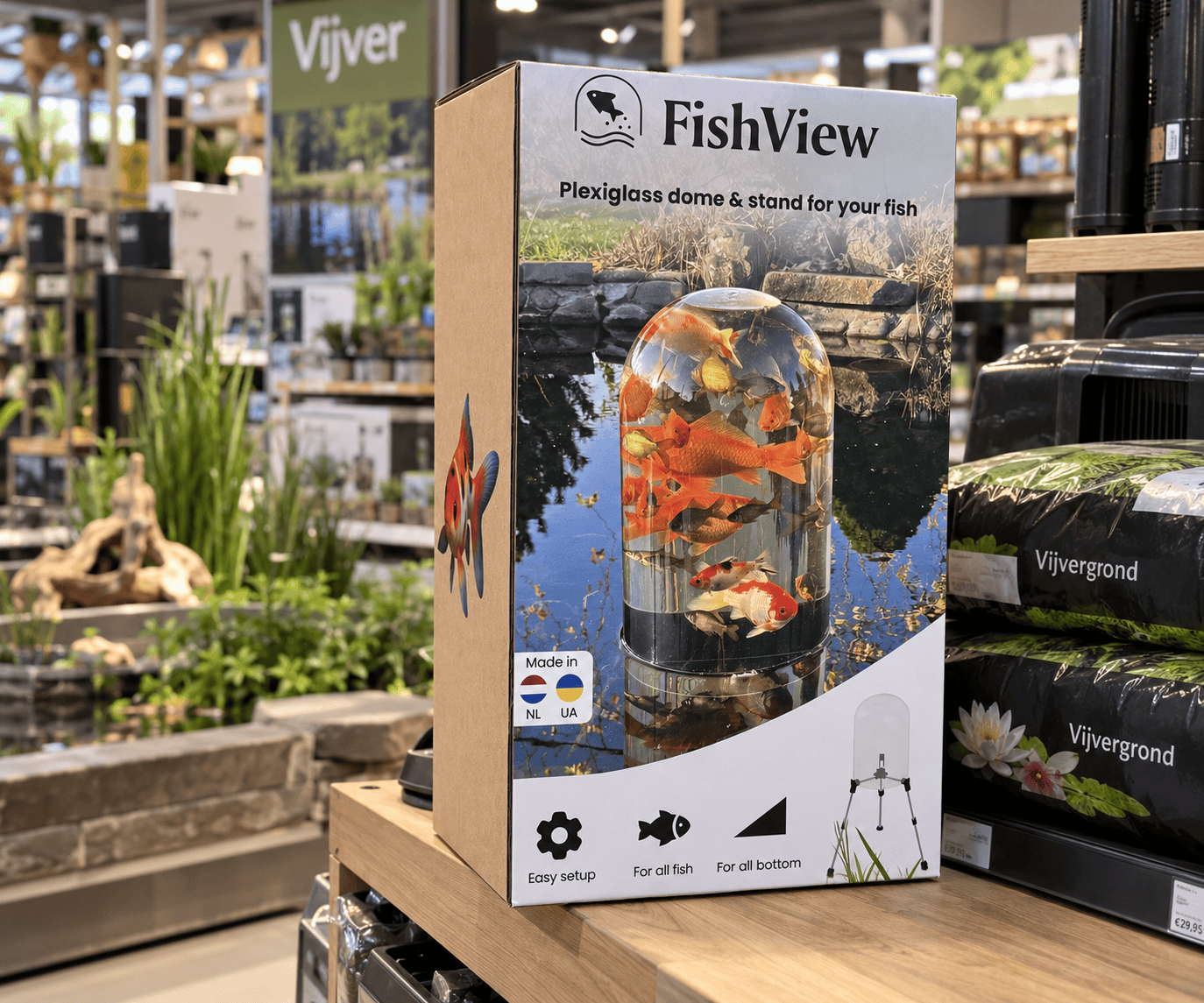 FishView pond dome on a retail display